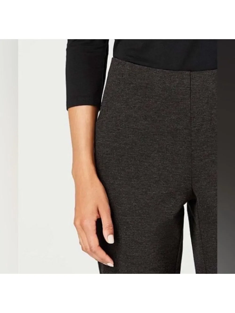 J. Jill Women's Ponte Knit Slim-Leg Pants Charcoal Size Small Petite